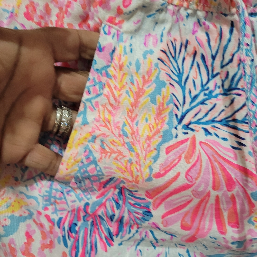 Lilly Pulitzer Splendor In The Sand 100% Linen Emora Pants Sz 00 - Picture 5 of 13